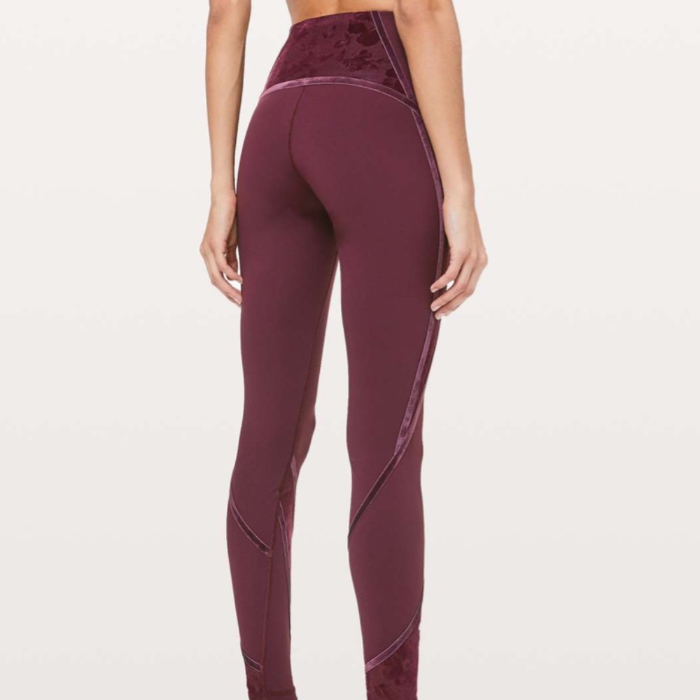Lululemon Wunder Under High-Rise Tight Flocked 28" in Dark Adobe/Floral - Size 6 - Picture 2 of 14